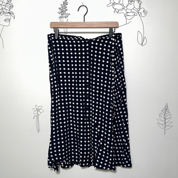 Vintage Black Circle Print Skirt VILLAGER - Picture 1 of 5